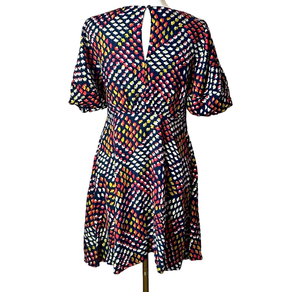 Anthropologie Maeve Melody Mini Dress Size Navy Floral Red White size 4P - Picture 5 of 12
